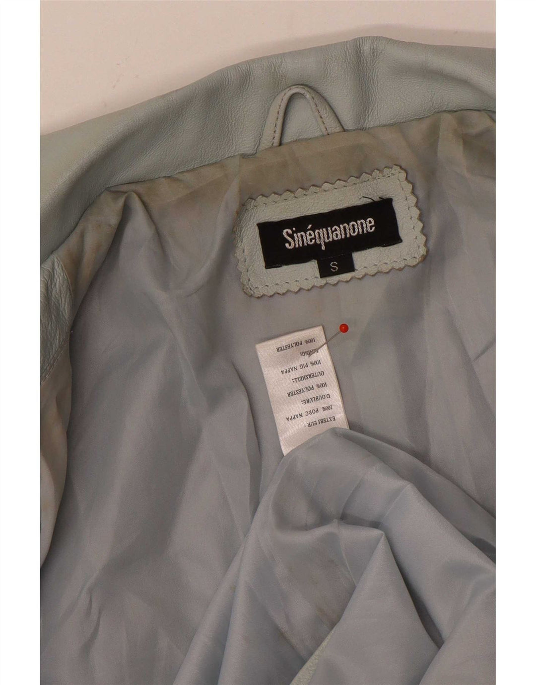 Sinequanone Dame Oversized Læder Utility Jacket UK 10 Small Grey