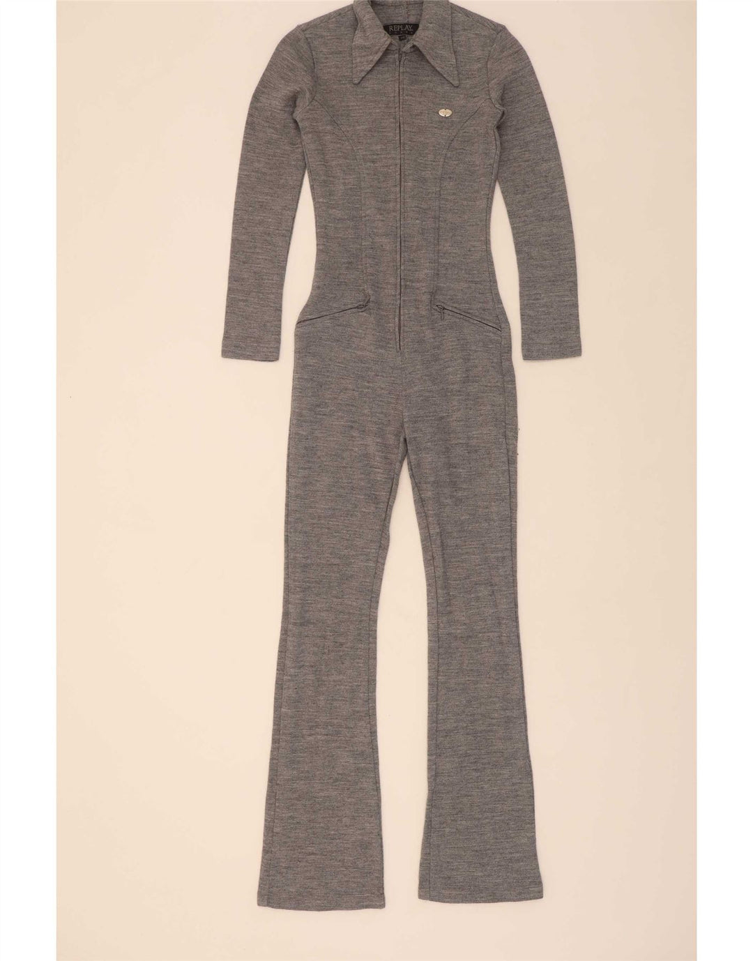 Replay Dame Jumpsuit UK 4 XS Grå Akryl