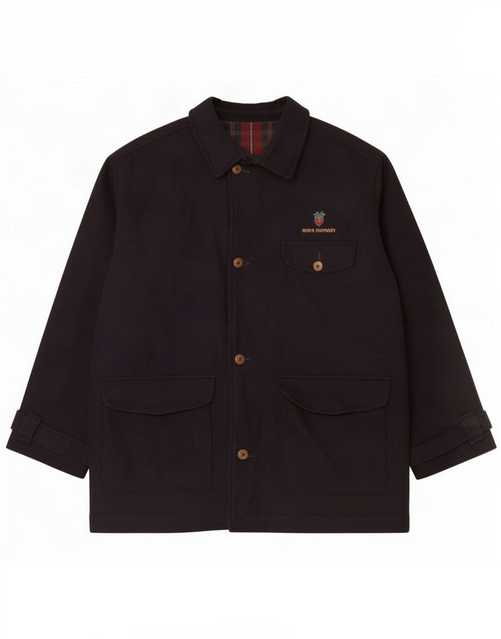 Vintage Herre Utility Jacket UK 40 Large Navy Blue Wool