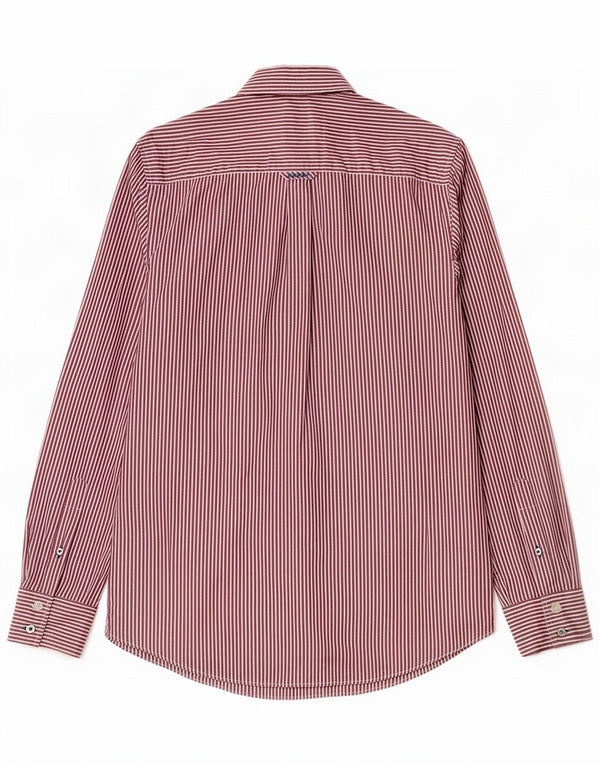 Crew Clothing Herre Classic Fit Shirt Small Bourgogne Pinstripe Cotton