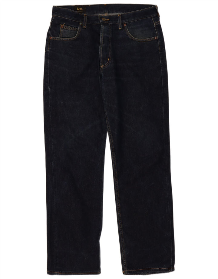 Lee Herre Chicago Straight Jeans W36 L32 Marineblå Bomuld