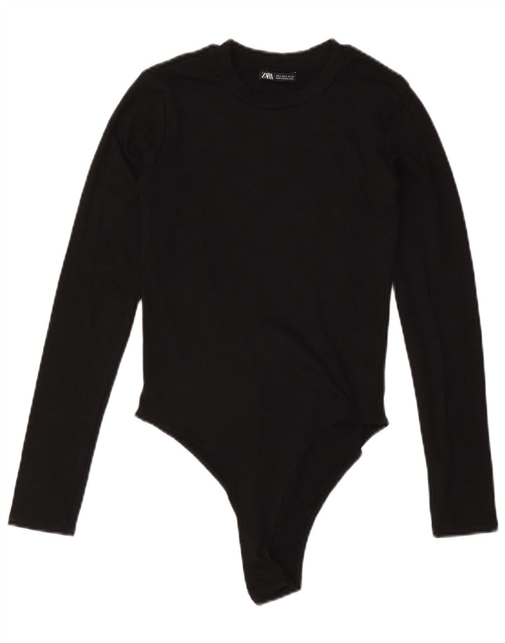 ZARA langærmet bodysuit til kvinder UK 14 Large Black