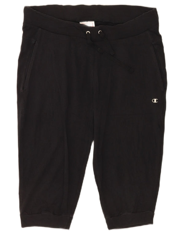 Champion Womens Heritage Fit Bermuda Sport Shorts UK 14 Medium Black Cotton