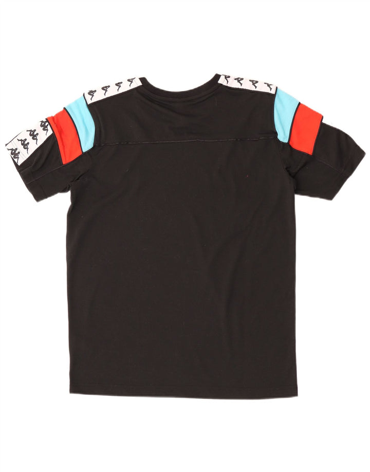 Kappa Herre grafisk T-shirt Top Medium Sort Colourblock Bomuld