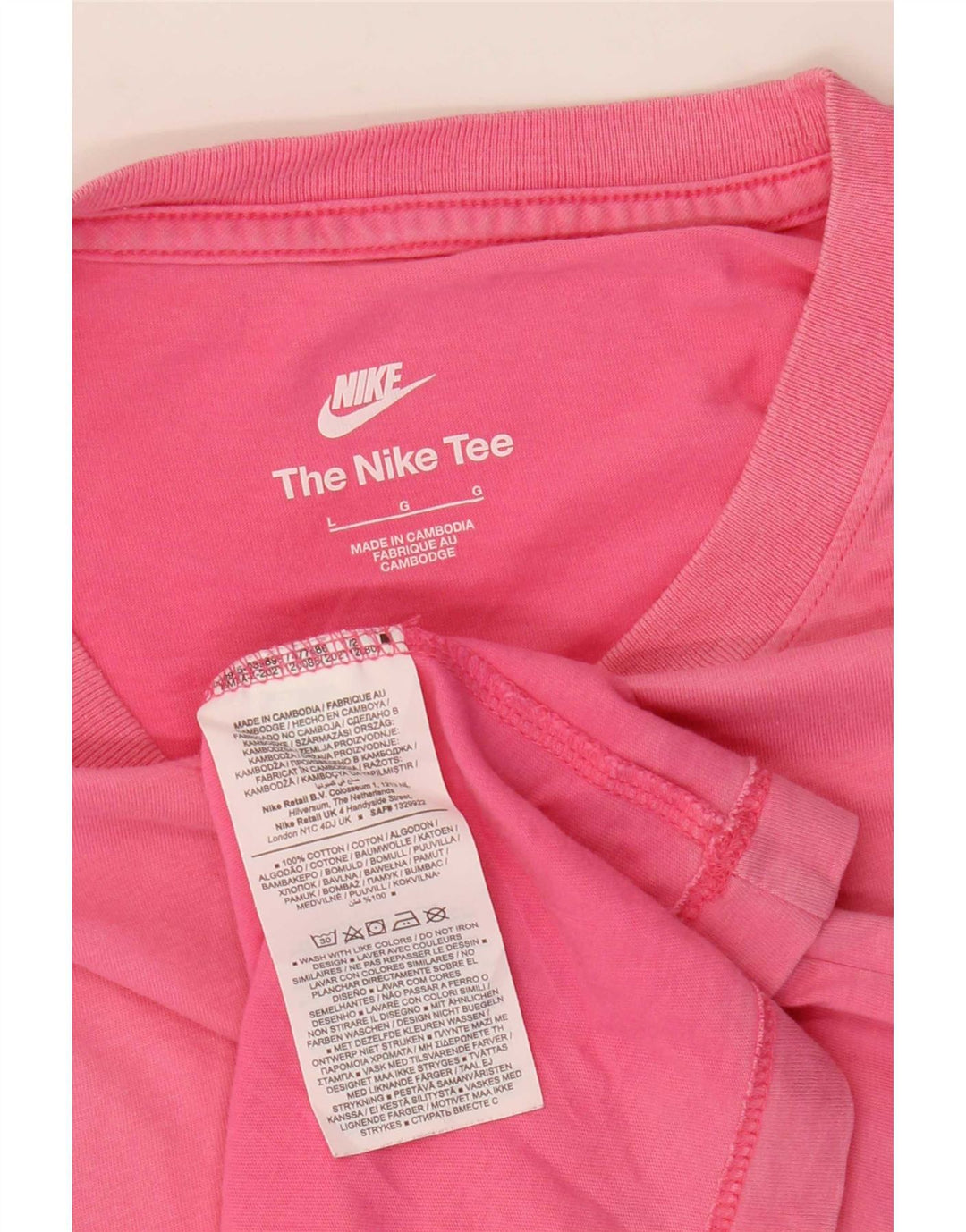 Nike Herre T-shirt Top Stor Pink Bomuld