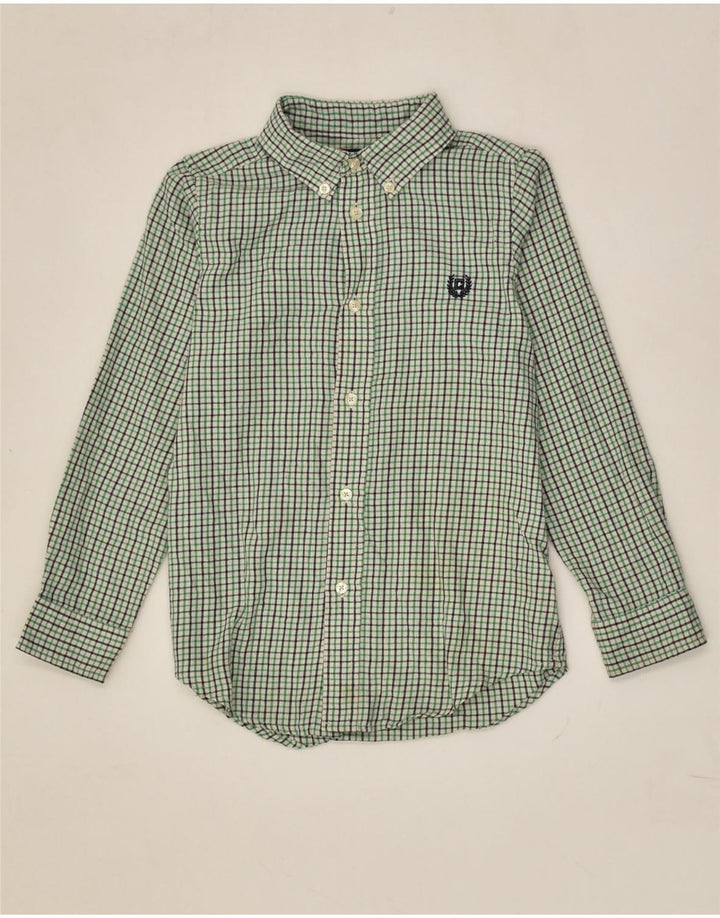 CHAPS Boys Shirt 6-7 Years Green Check Cotton | Vintage Chaps | Thrift | Second-Hand Chaps | Used Clothing | Messina Hembry 