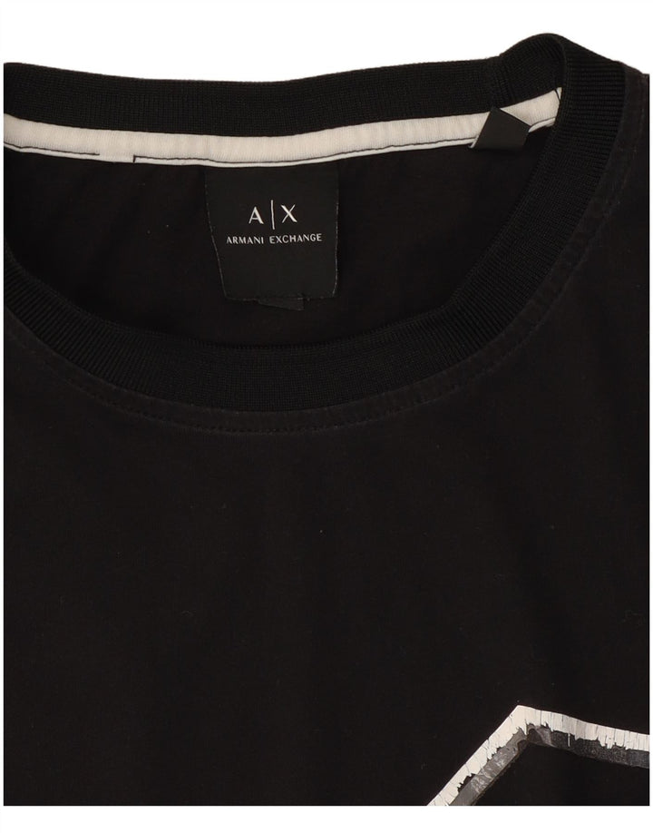 Armani Exchange Herre T-Shirt Top Medium Sort