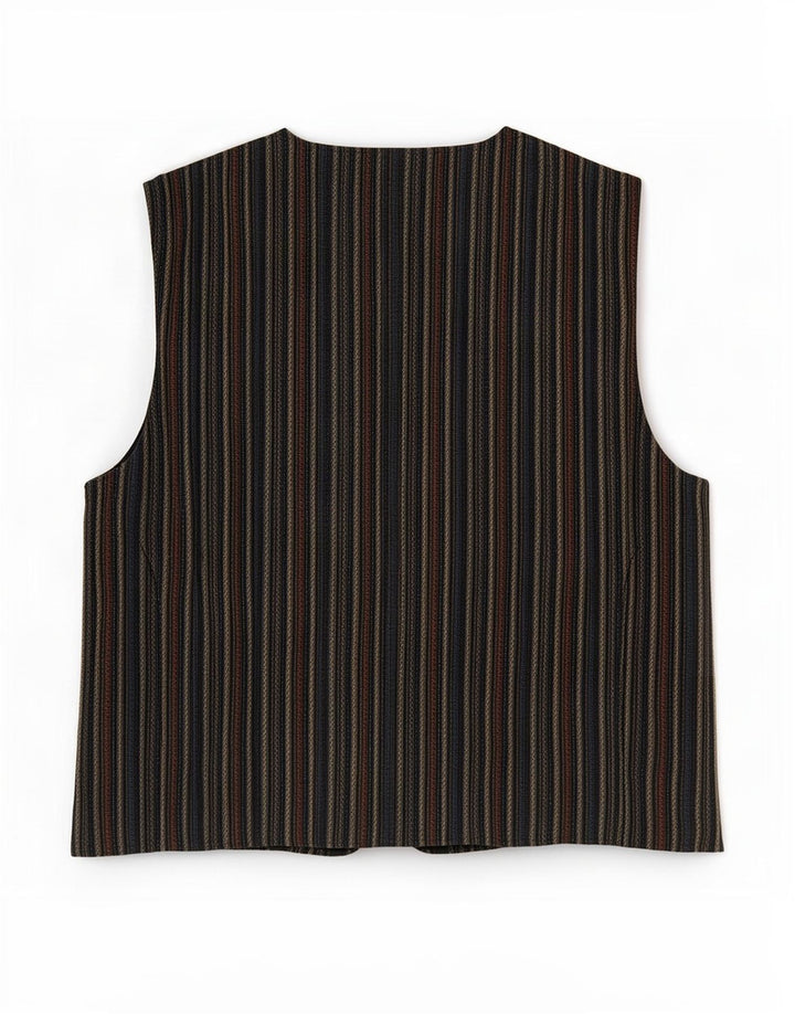 Cartouche vest for mænd Stor beige stribet polyester