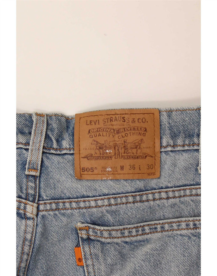 Levi's Herre 505 Straight Jeans W36 L30 Blå Bomuld