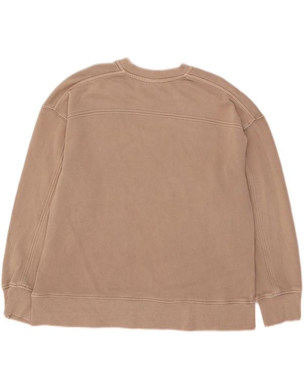 Zara Dame Oversized Sweatshirt Jumper UK 14 Medium Beige Bomuld