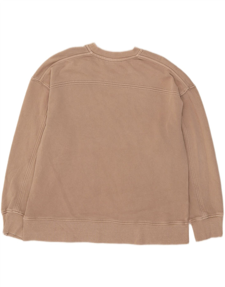 Zara Dame Oversized Sweatshirt Jumper UK 14 Medium Beige Bomuld