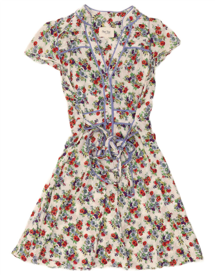Oasis Dame A-Line Kjole UK 12 Medium White Floral