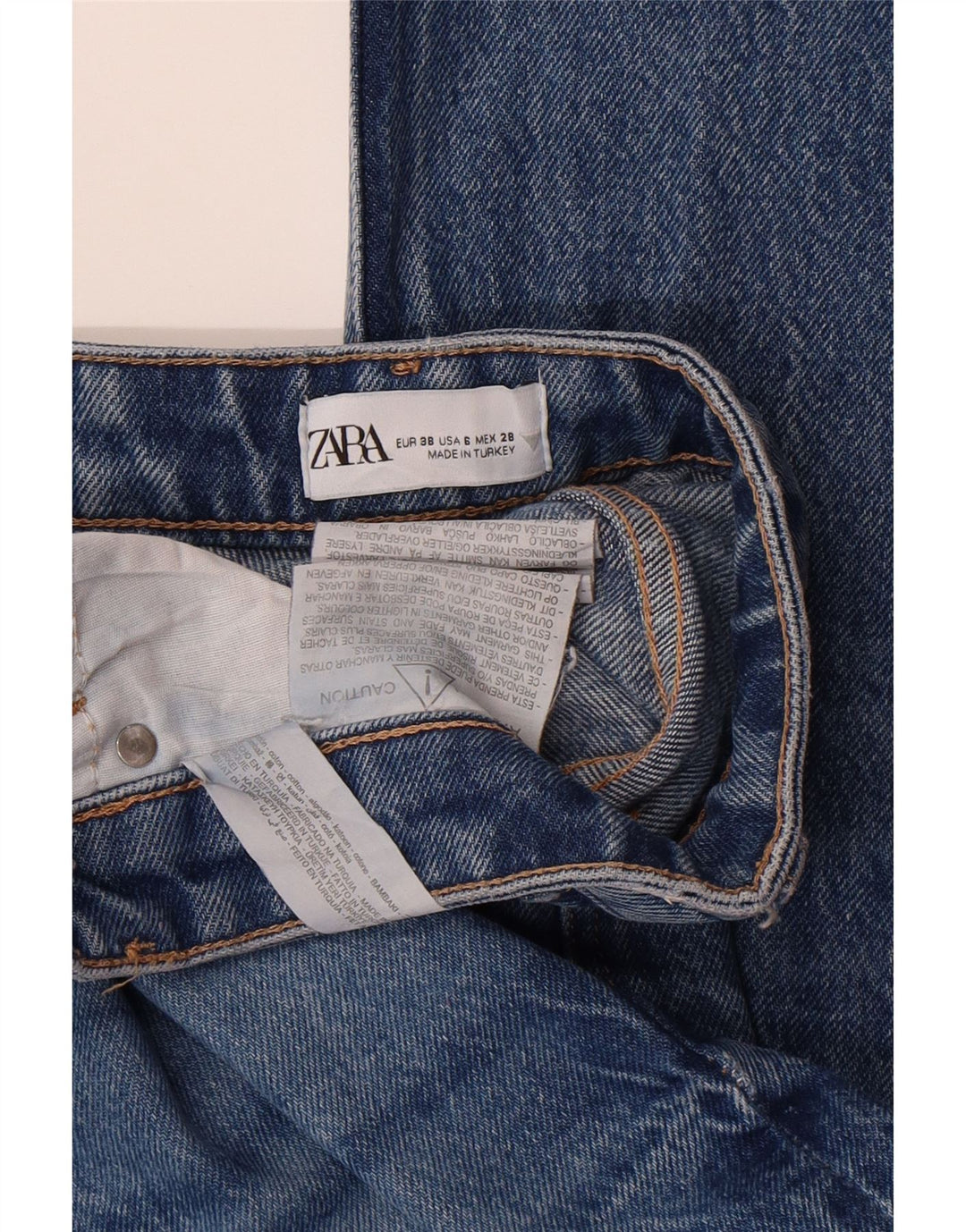 ZARA Womens Distressed Straight Jeans EU 38 Small W28 L30 Blue Cotton Vintage Zara and Second-Hand Zara from Messina Hembry 