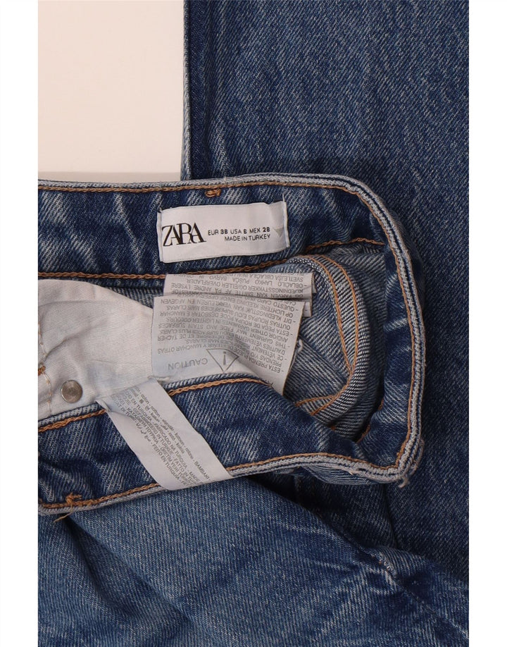 ZARA Womens Distressed Straight Jeans EU 38 Small W28 L30 Blue Cotton Vintage Zara and Second-Hand Zara from Messina Hembry 