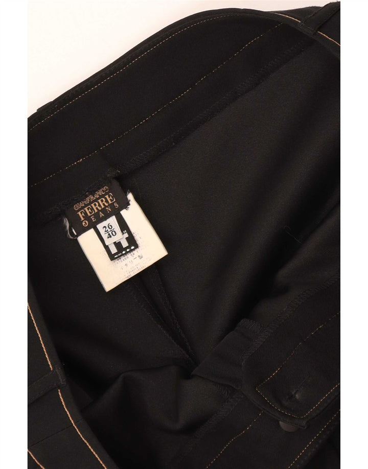 Gianfranco Ferre Dame Cropped Trousers IT 40 Small W26 L24 Sort