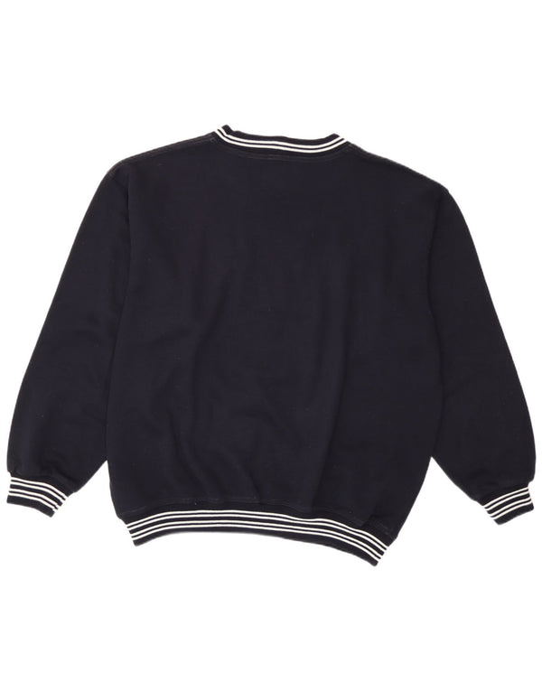 Wampum Mens Graphic Sweatshirt Jumper Large Navy Blue Acrylic