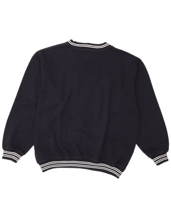 Wampum Herre grafisk sweatshirt jumper stor marineblå akryl