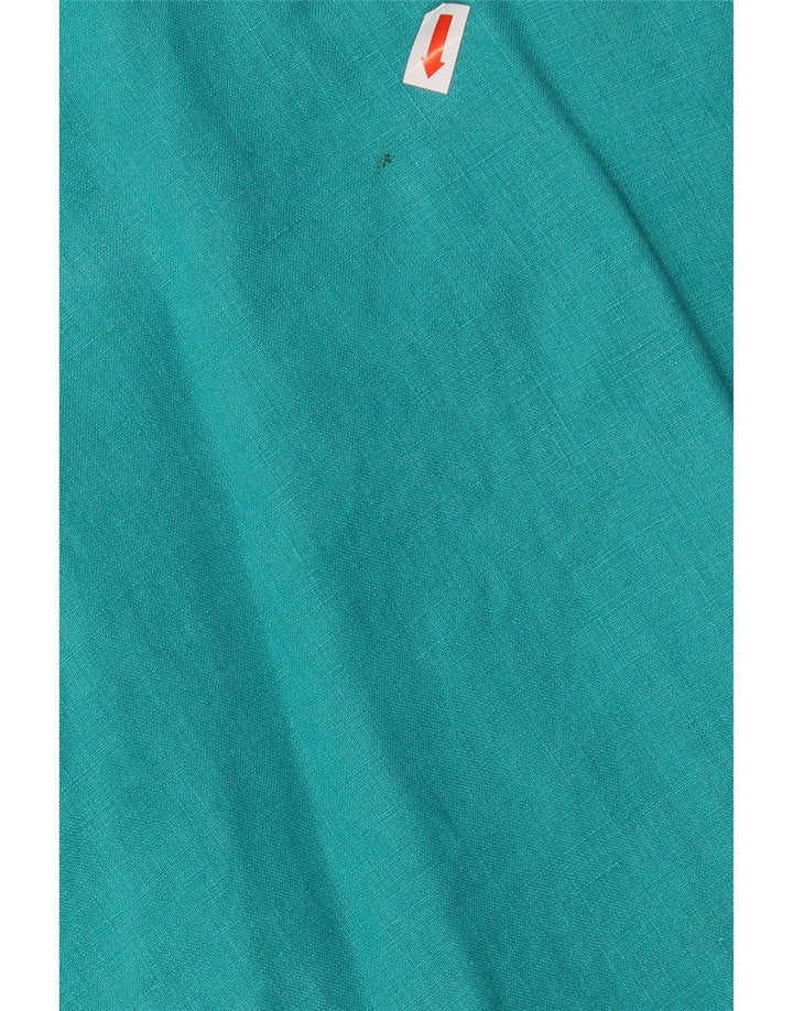 RALPH LAUREN Dame langærmet bluse Top UK 14 Medium turkis hør