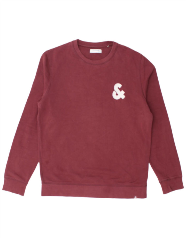 JACK & JONES Grafisk sweatshirt til mænd Medium Bourgogne bomuld