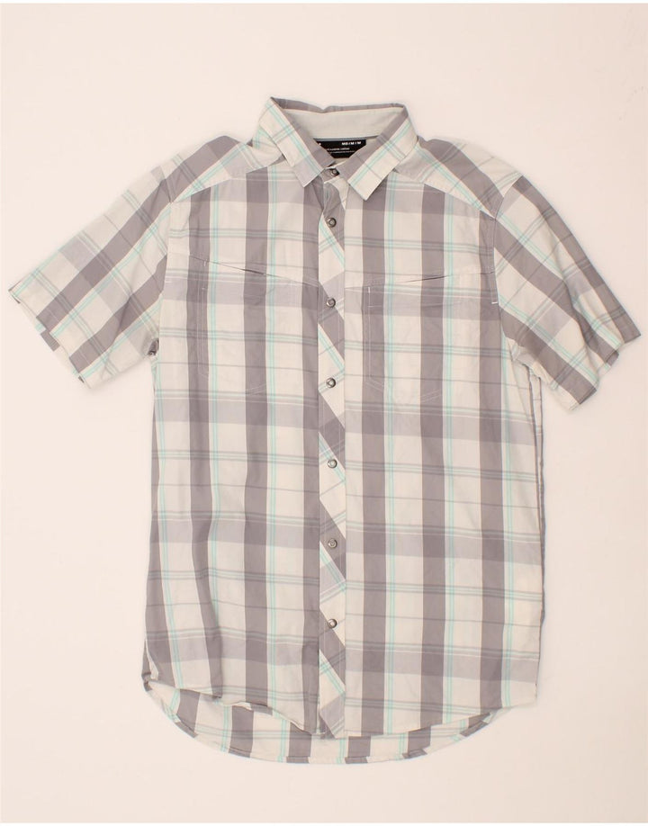 UNDER ARMOUR Mens Short Sleeve Shirt Medium Grey Check Cotton Vintage Under Armour and Second-Hand Under Armour from Messina Hembry 