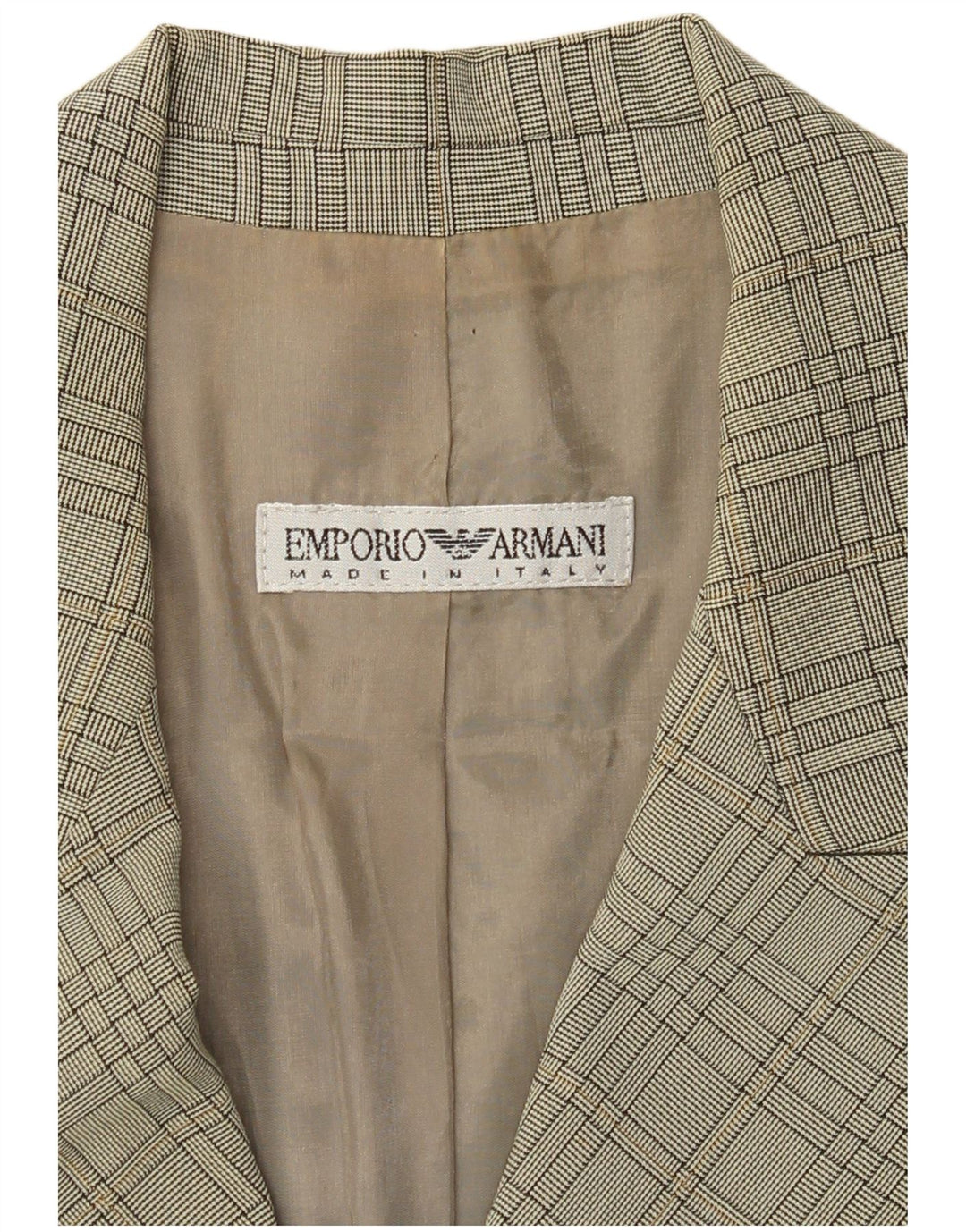Emporio Armani Dame 3-knaps blazerjakke UK 12 Medium Green Check