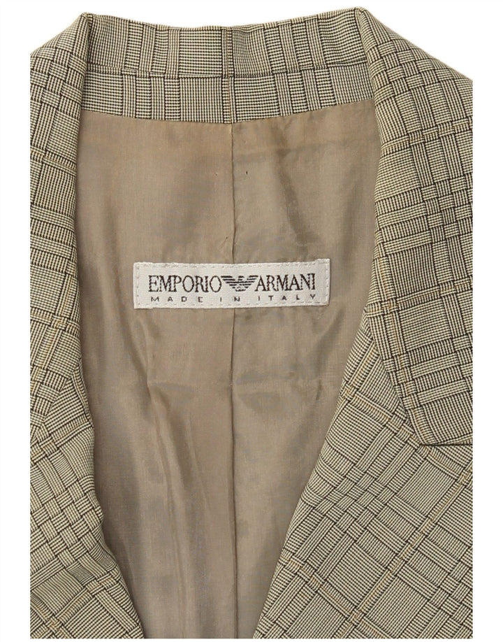 Emporio Armani Dame 3-knaps blazerjakke UK 12 Medium Green Check