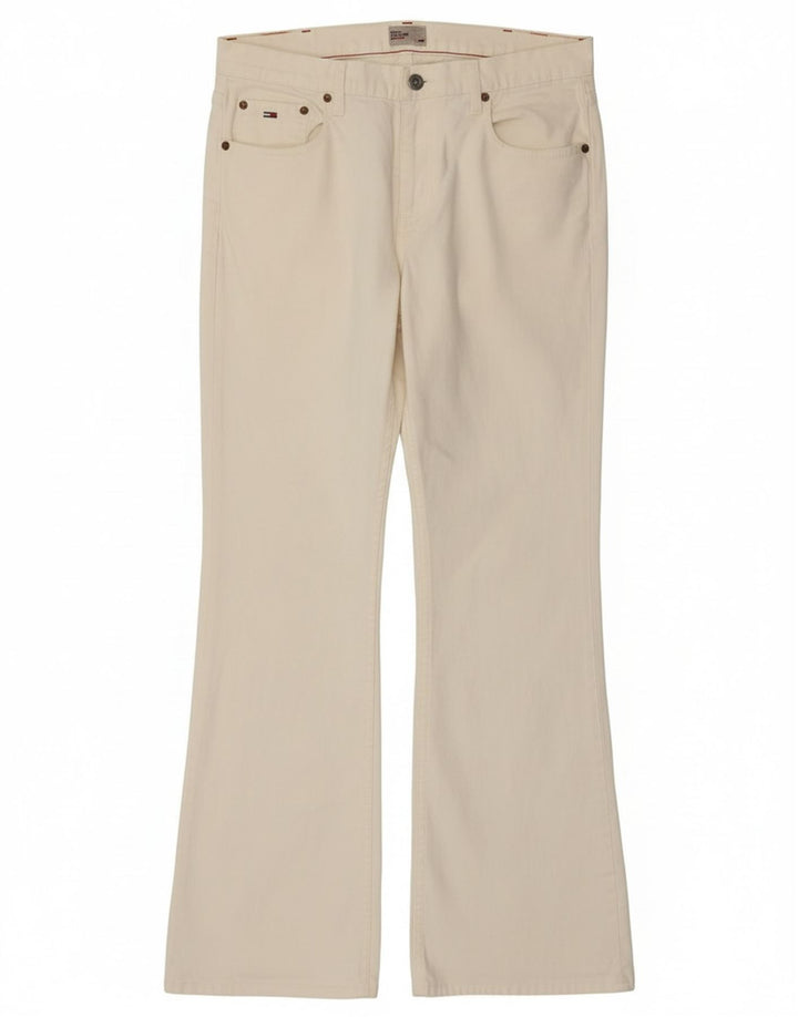 Tommy Hilfiger Dame Flared Jeans W32 L30 Off White Bomuld
