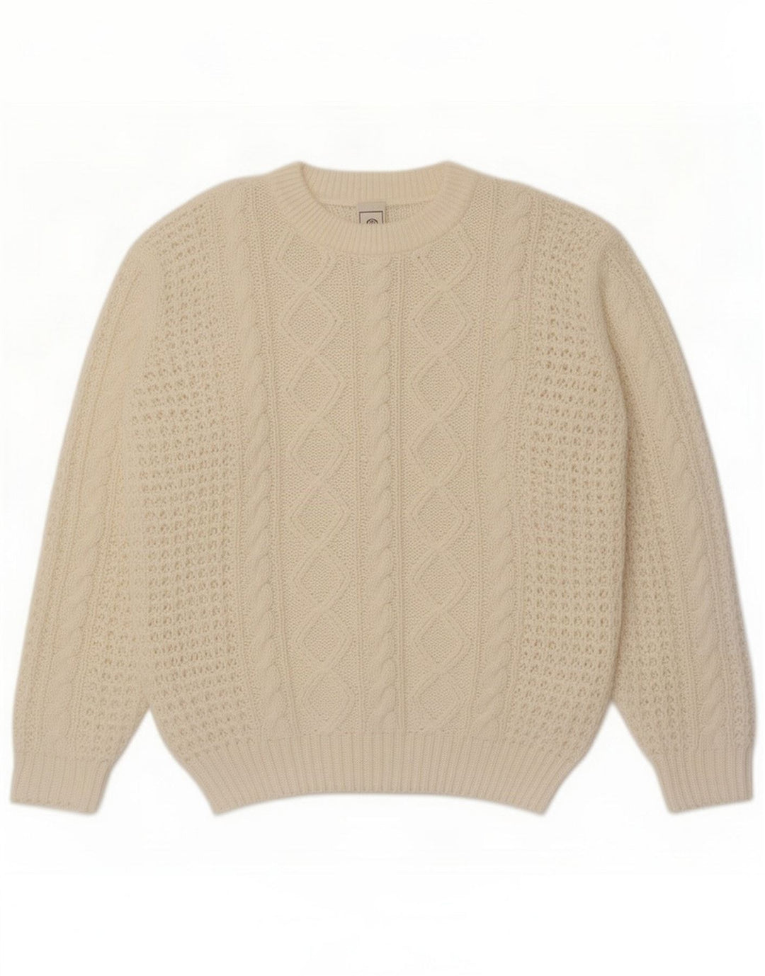 C&A Herre sweater med rund hals, Medium Off White Akryl