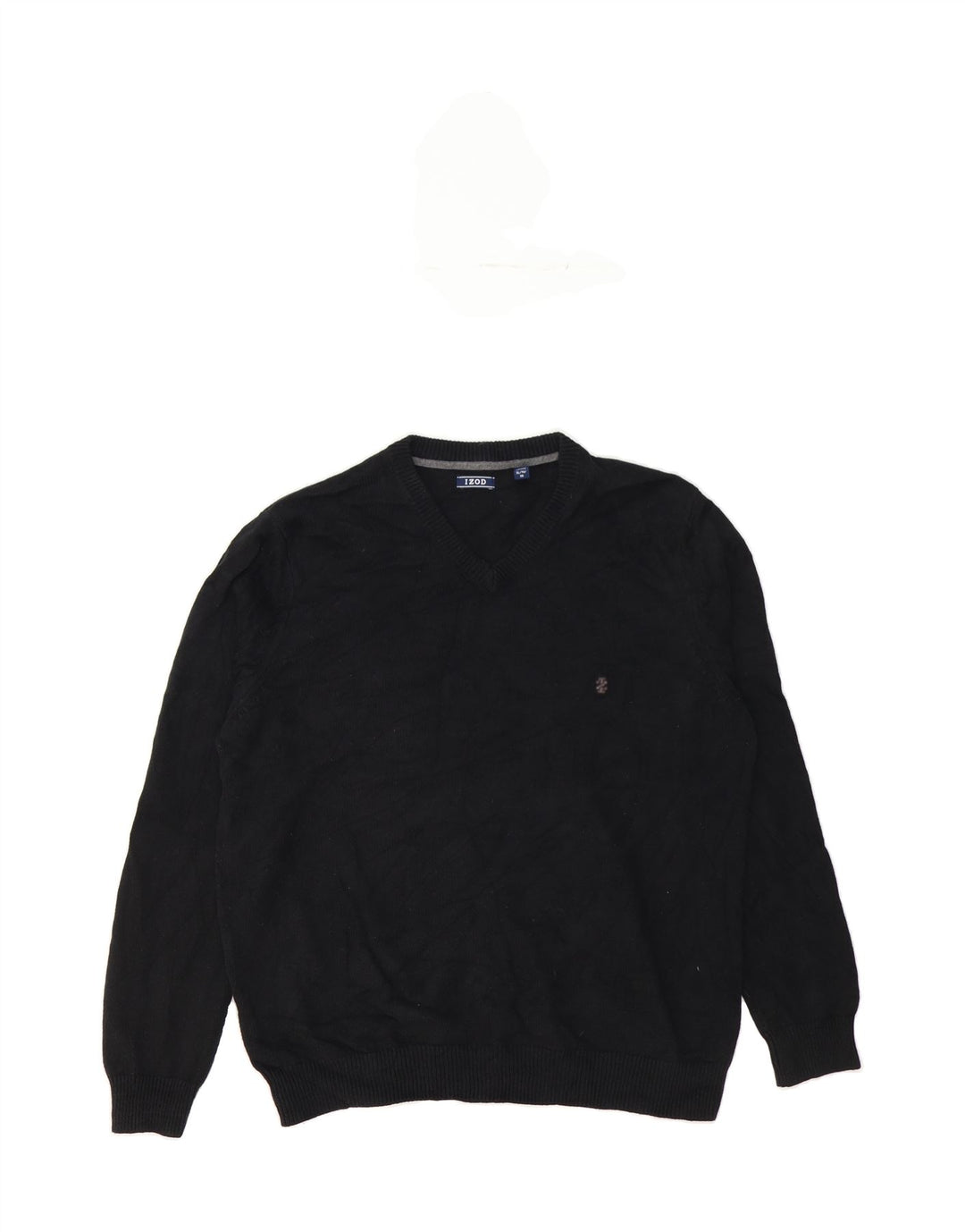 IZOD Mens V-Neck Jumper Sweater XL Black Cotton Vintage Izod and Second-Hand Izod from Messina Hembry 