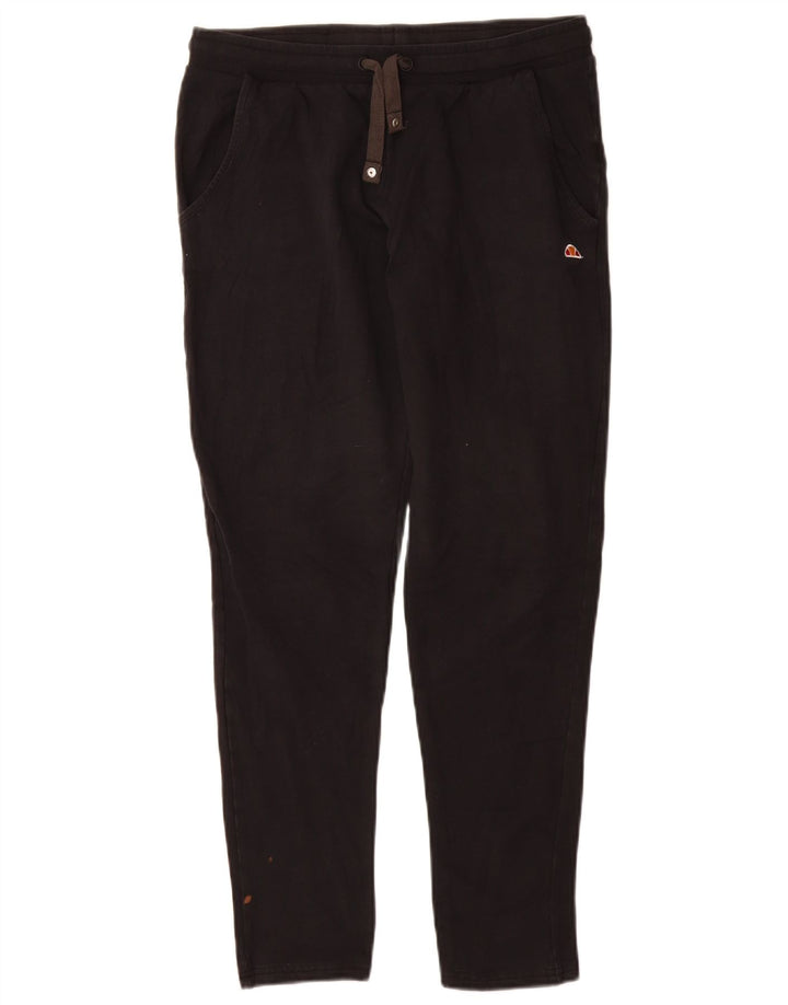 ELLESSE Womens Tracksuit Trousers UK 14 Large  Black Cotton