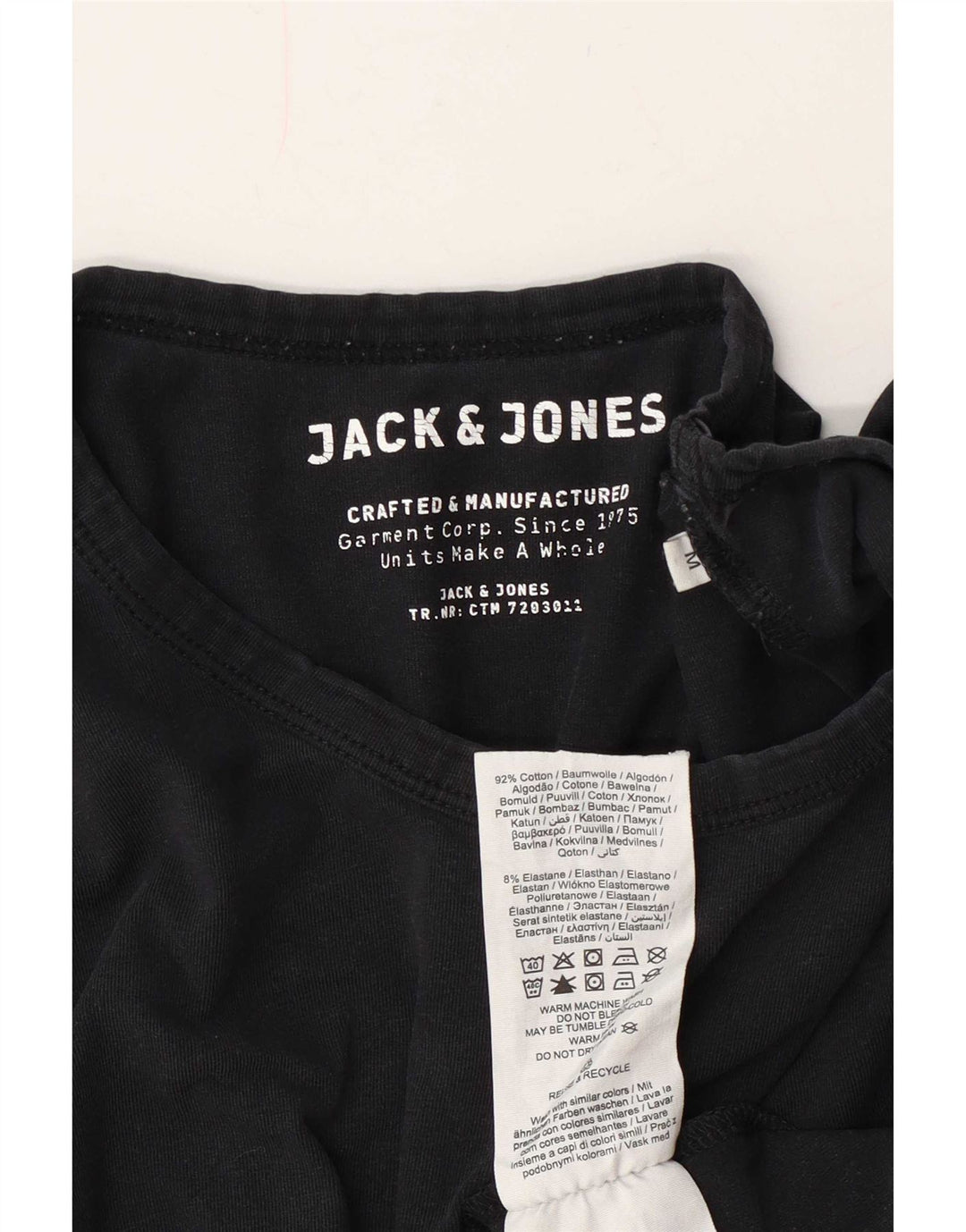 Jack & Jones Herre T-Shirt Top Medium Marineblå Bomuld