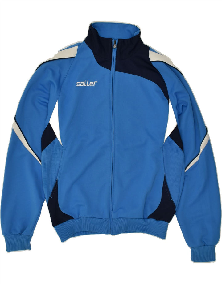 SALLER Boys Tracksuit Top Jacket 15-16 Years Blue Colourblock Polyester | Vintage Saller | Thrift | Second-Hand Saller | Used Clothing | Messina Hembry 