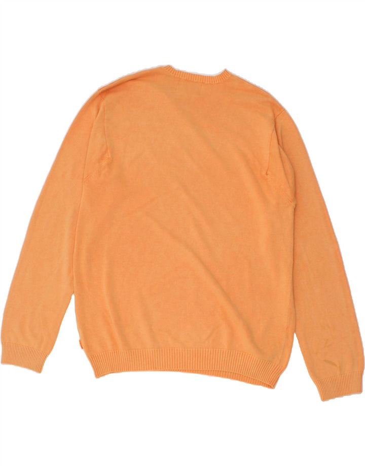 IZOD Mens V-Neck Jumper Sweater 2XL Orange Cotton Vintage Izod and Second-Hand Izod from Messina Hembry 
