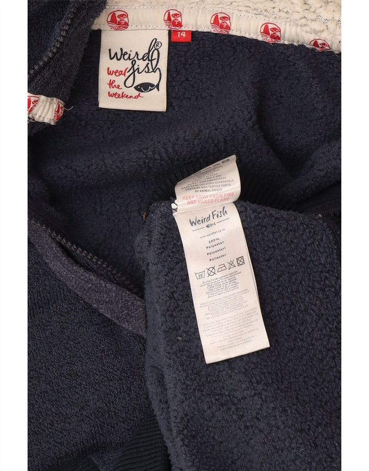 Weird Fish Dame Hættetrøje Sweater UK 14 Large Navy Blue Polyester
