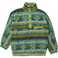 COLMAR Herre Button Neck Fleece Jumper XL Green Fair Isle