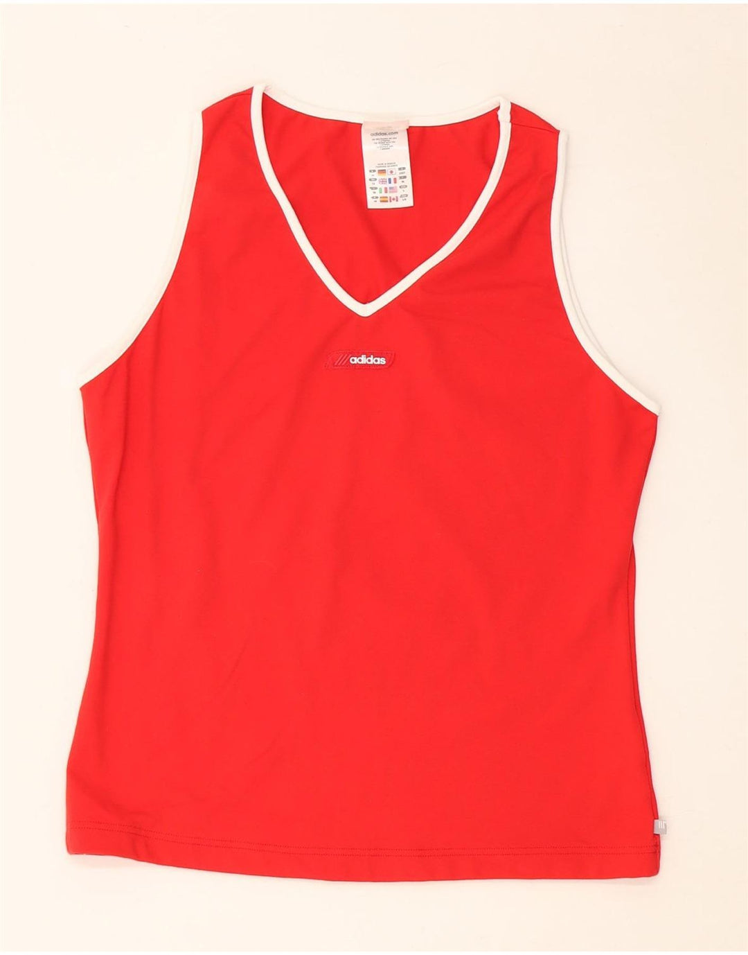 ADIDAS Dame Vest Top UK 18 XL Rød Nylon