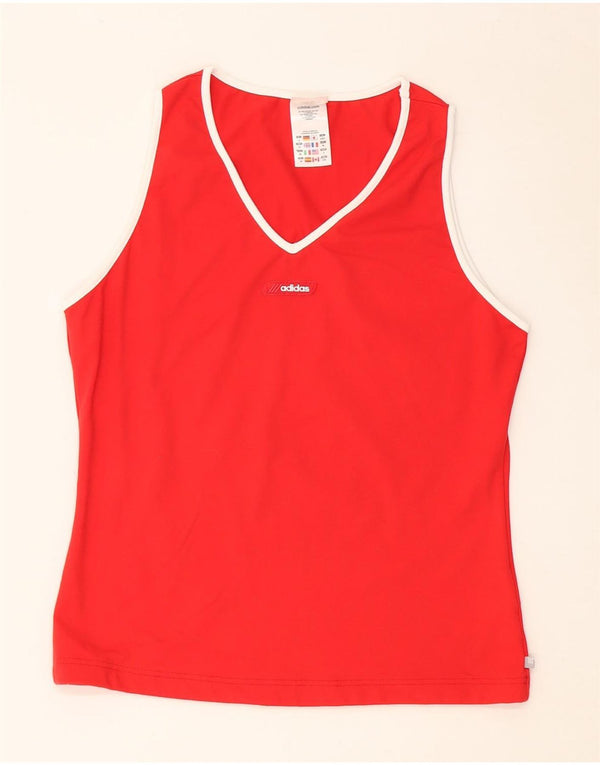 ADIDAS Dame Vest Top UK 18 XL Rød Nylon