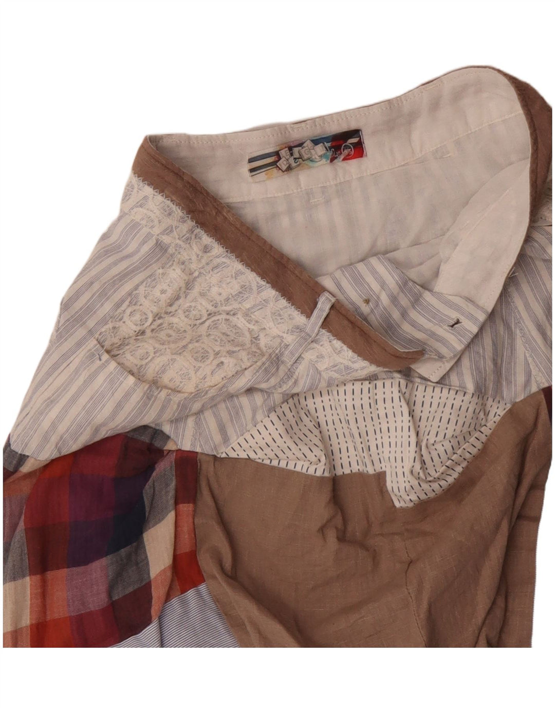 DESIGUAL Boblenederdel til kvinder EU 36 Lille W30 flerfarvet patchwork