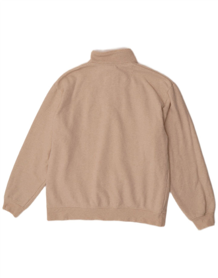 Orvis Sweatshirt med lynlås til mænd, stor beige flækket bomuld