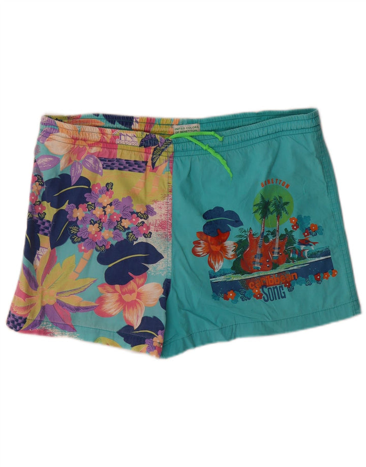 Benetton Badeshorts til mænd Medium turkis blomster