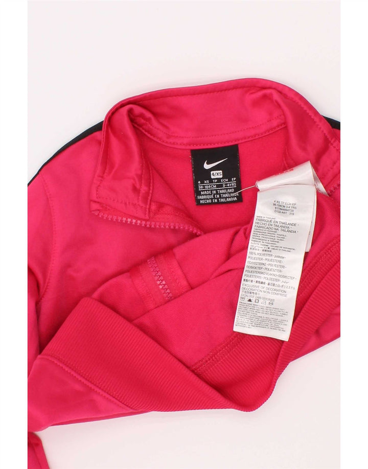 Nike træningsdragt topjakke til piger 3-4 år XS Pink Colourblock Polyester