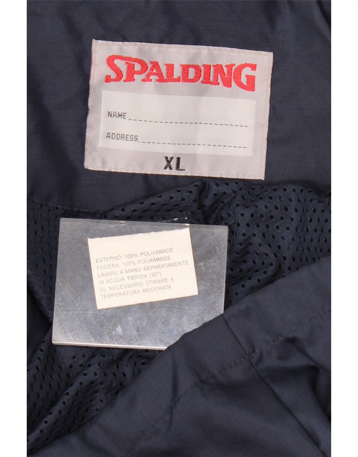 SPALDING Mens Windbreaker Jacket UK 42 XL Navy Blue Polyamide Vintage Spalding and Second-Hand Spalding from Messina Hembry 