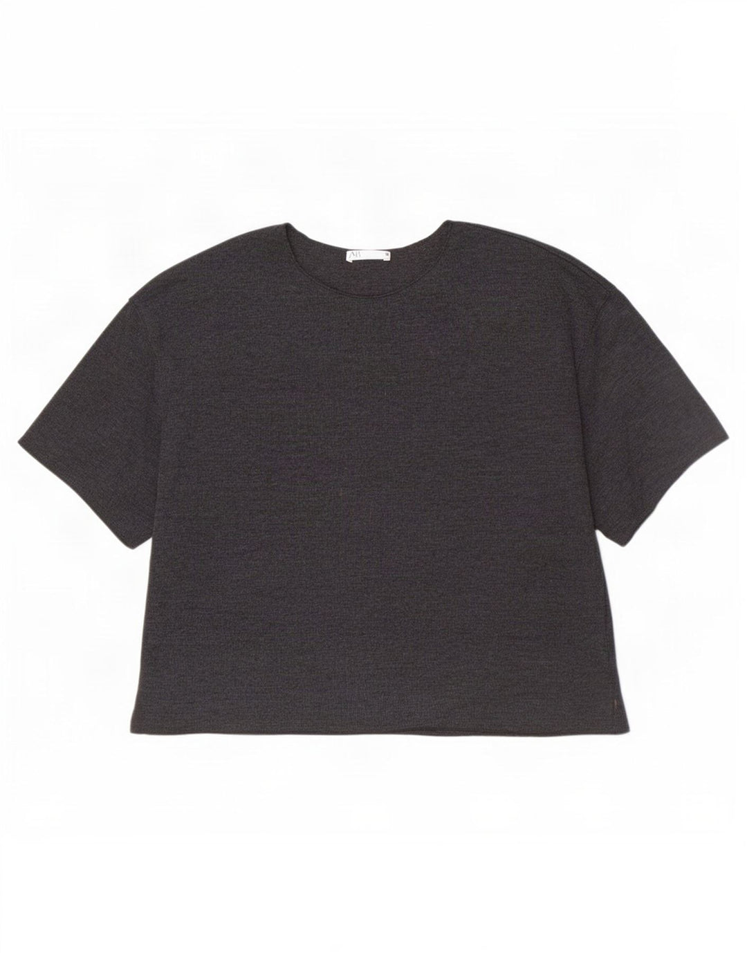 Zara Dame T-Shirt Top UK 12 Medium Grå Bomuld