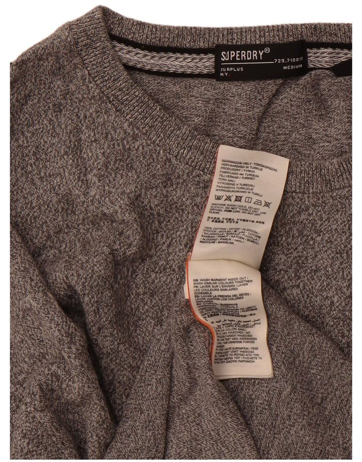 Superdry grafisk t-shirt til mænd, mellemgrå flækket bomuld