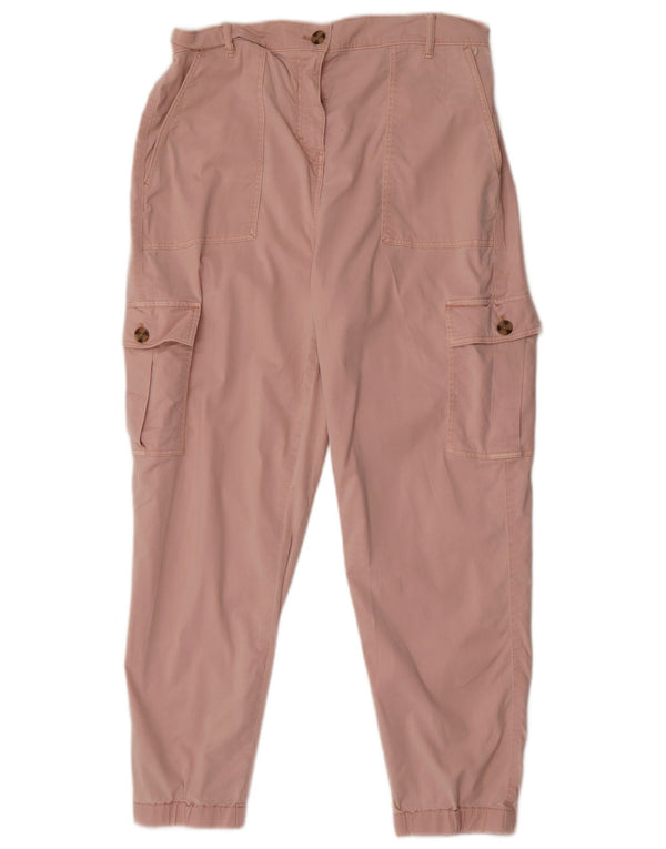 Marks & Spencer højtaljede cargobukser til kvinder UK 14 Large W32 L28 Pink