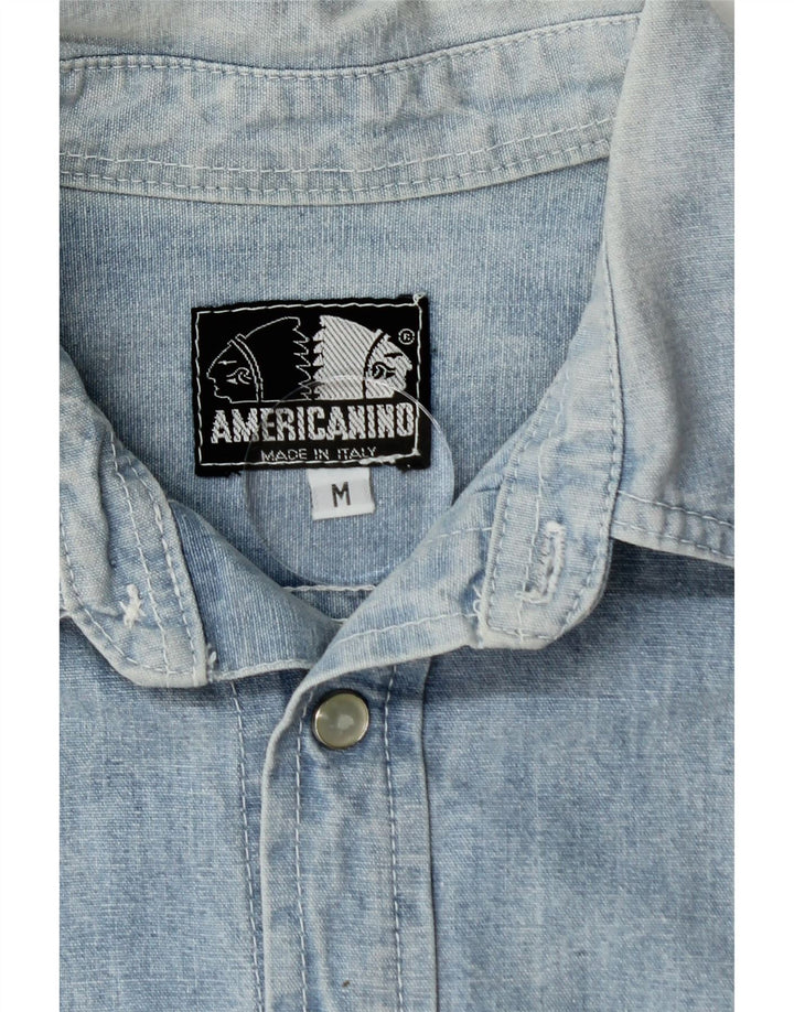 AMERICANINO Mens Denim Shirt Medium Blue Vintage Americanino and Second-Hand Americanino from Messina Hembry 