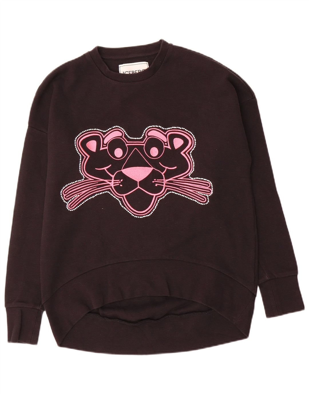 Iceberg Dame Pink Panther Grafisk Sweatshirt Jumper IT 40 Lille Sort