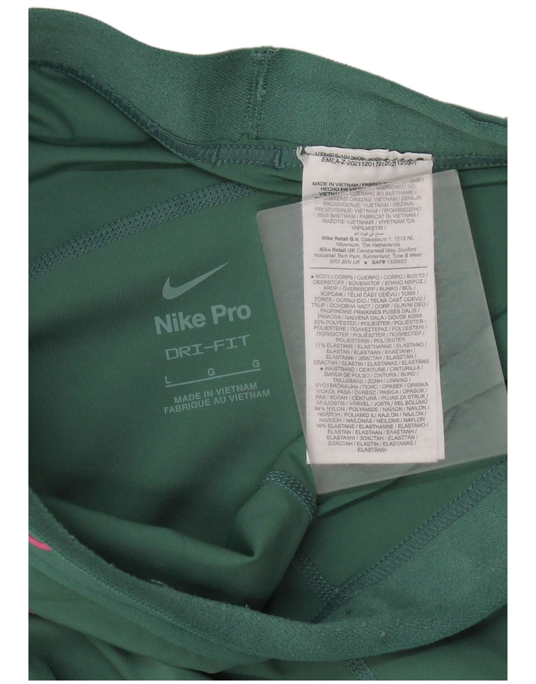Nike Dame Dri Fit grafiske sportsshorts UK 14 Large Green Polyester