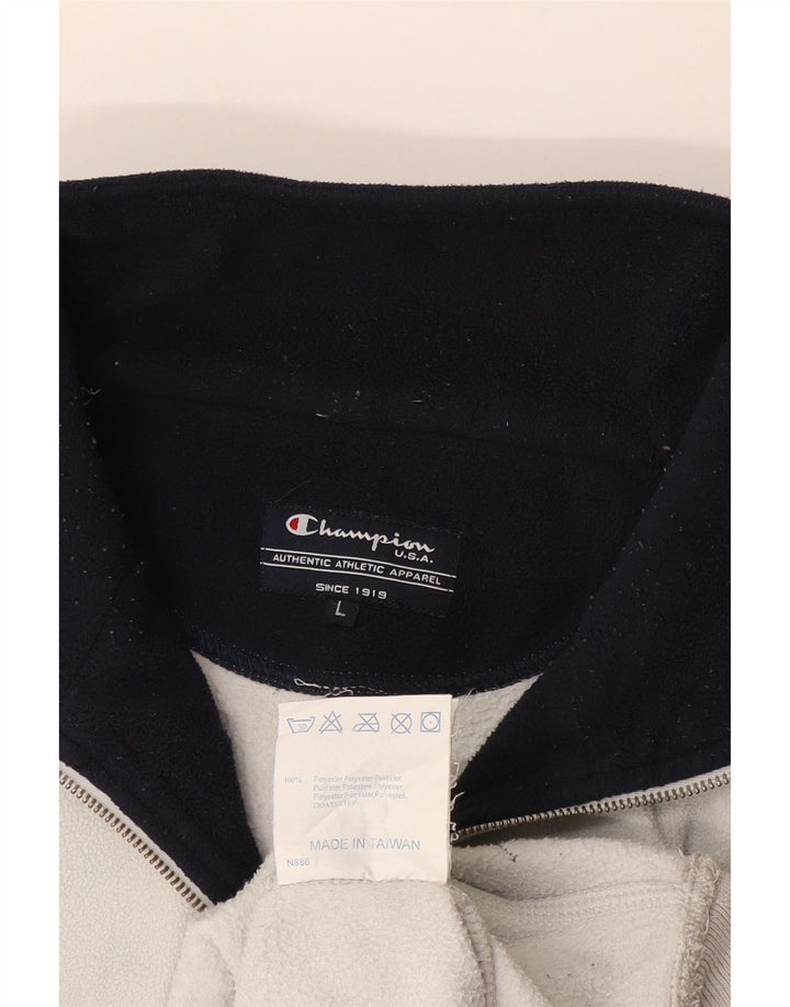 Champion Herre lynlås-hals Fleece Jumper Large Navy Blue Colourblock Polyester