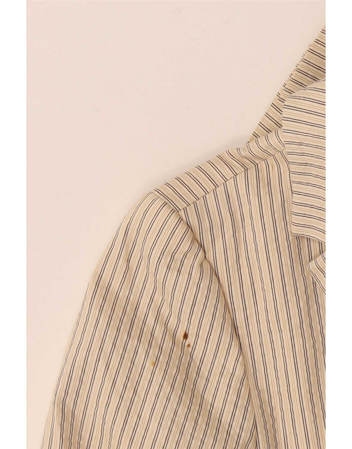Zara Dame 1 Knap Blazer Jakke UK 12 Medium Beige Stribet Bomuld